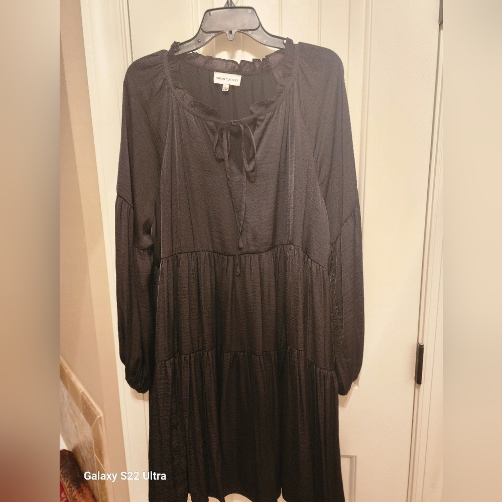 Black Silky Shift Dress